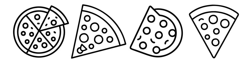 pizza icon, pizza line art - simple line art of pizza, perfect for pizza logos and icons