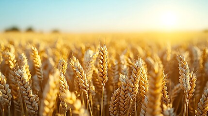 Golden Wheat Field Sunset.