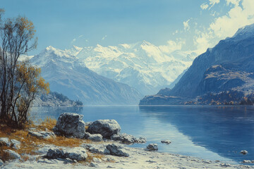 Obraz premium A scenic representation of Hoga Kusten, highlighting its coastal landscapes