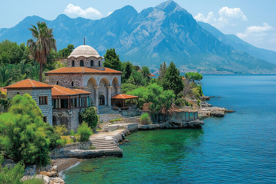 A picturesque scene of Iskenderun, showcasing its coastal charm and history.