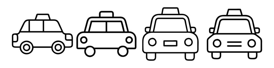 taxi icon, taxi line art - simple line art of taxi, perfect for taxi logos and icons