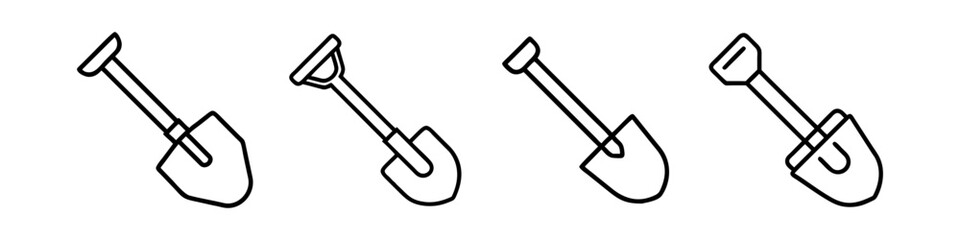shovel icon, shovel line art - simple line art of shovel, perfect for shovel logos and icons