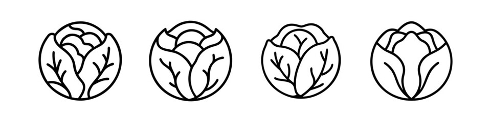 cabbage icon, cabbage line art - simple line art of cabbage, perfect for cabbage logos and icons