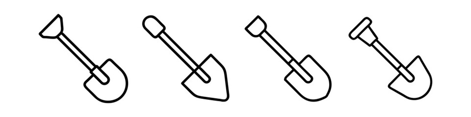 shovel icon, shovel line art - simple line art of shovel, perfect for shovel logos and icons