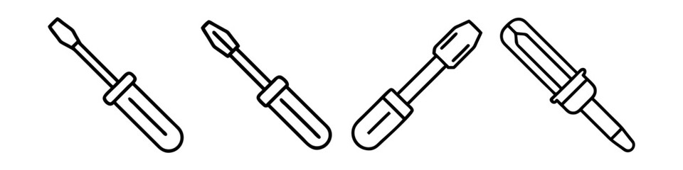 screwdriver icon, screwdriver line art - simple line art of screwdriver, perfect for screwdriver logos and icons