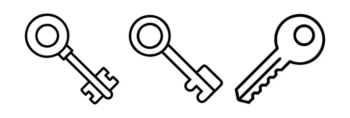 key icon, key line art - simple line art of key, perfect for key logos and icons