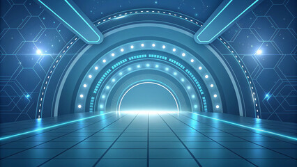 Obraz premium Futuristic Neon Dark Mode background