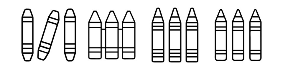 crayons icon, crayons line art - simple line art of crayons, perfect for crayons logos and icons