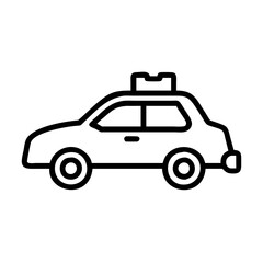 Obraz premium Car with suitcase on the roof for travel and vacation adventure