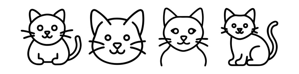 cat icon, cat line art - simple line art of cat, perfect for cat logos and icons