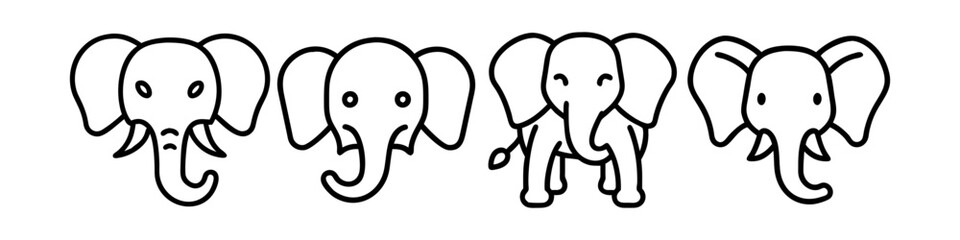 Fototapeta premium elephant icon, elephant line art - simple line art of elephant, perfect for elephant logos and icons