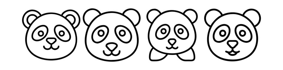 panda icon, panda line art - simple line art of panda, perfect for panda logos and icons