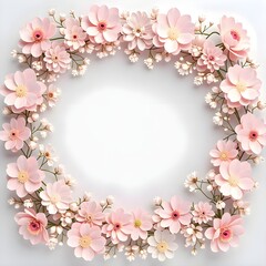 Fototapeta premium 꽃장식 동그라미(a flower-decorated circle)