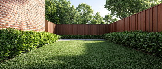 Outdoor backyard relaxation space, Wooden fence