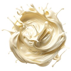 A dynamic splash of creamy liquid, swirling with elegance and energy, captured in high detail.