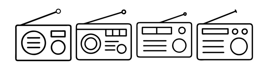 radio icon, radio line art - simple line art of radio, perfect for radio logos and icons