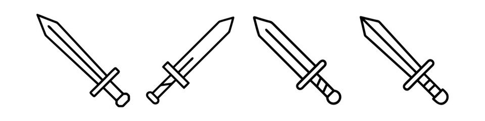 sword icon, sword line art - simple line art of sword, perfect for sword logos and icons