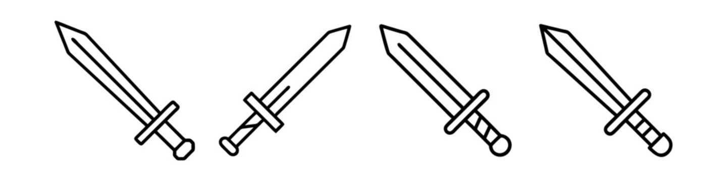 sword icon, sword line art - simple line art of sword, perfect for sword logos and icons