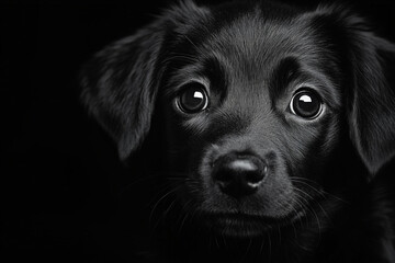 Dog Black Background
