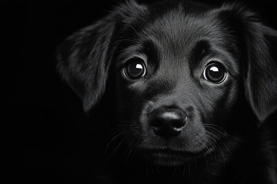 Dog Black Background