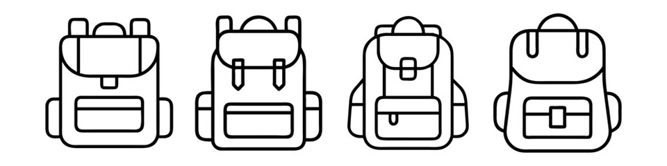 backpack icon, backpack line art - simple line art of backpack, perfect for backpack logos and icons