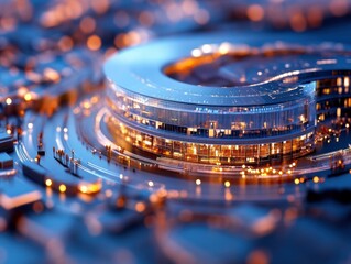 Explore the future with our High-tech interactive platform with AI-enhanced data visualizations, showcasing groundbreaking innovations in urban planning and architectural design This visually