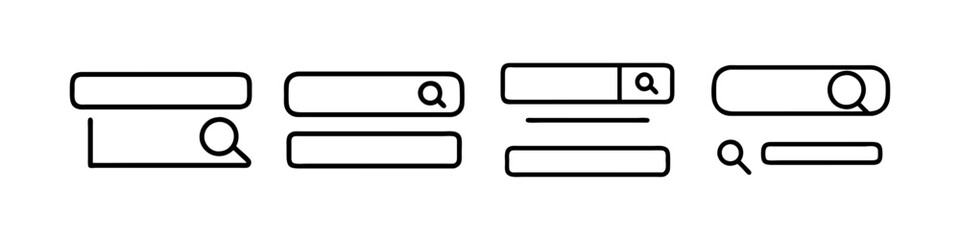 search bar icon, search bar line art - simple line art of search bar, perfect for search bar logos and icons