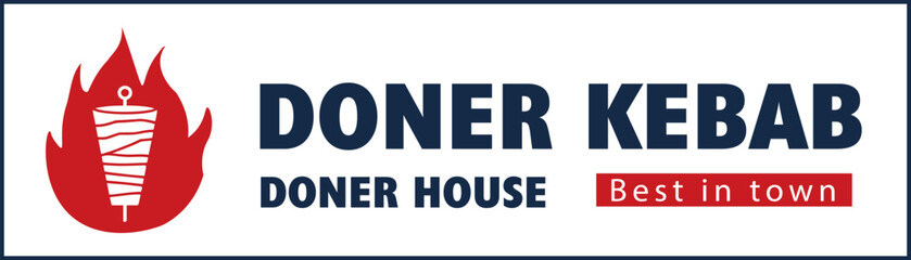 Doner kebab logo for restaurants and markets.