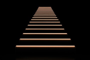 Illuminated staircase leading into darkness