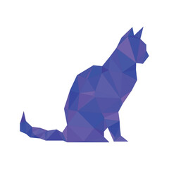 Polygonal Cat Vector Design: Modern and Geometric Style
