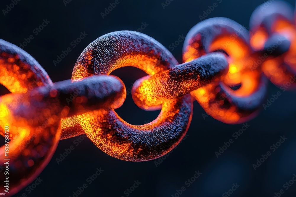 Poster concept with glowing links symbolizing smart contracts.