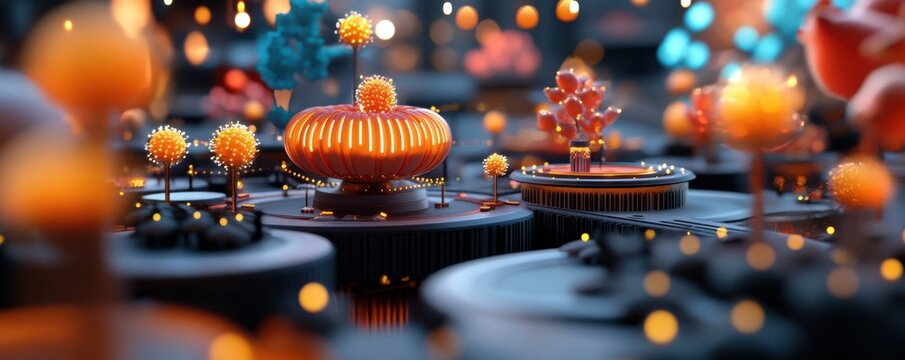 Explore the Future A Vibrant digital landscape of interconnected AI systems and interactive platforms visualized with striking color and depth Witness the seamless integration of technology and