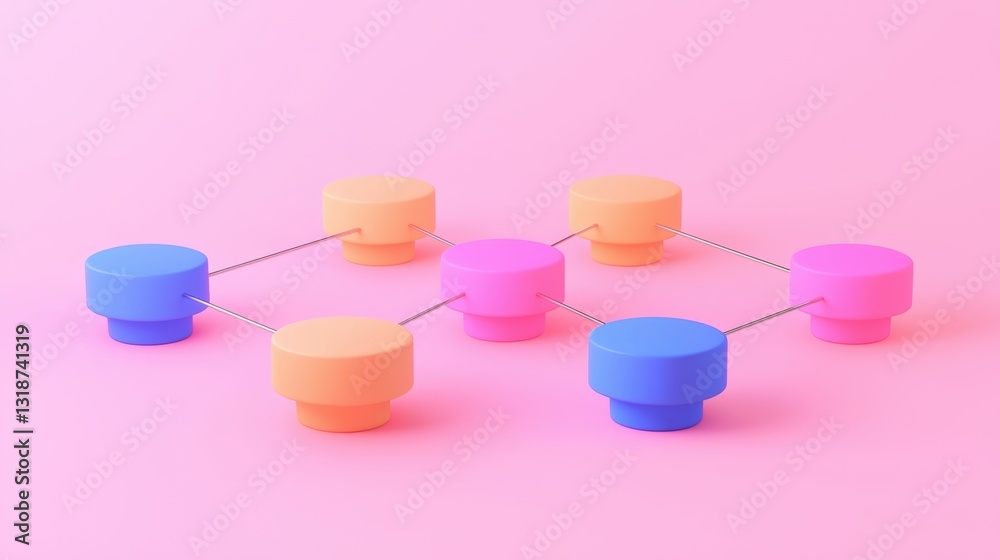Poster data points and analytics forming interconnected geometric patterns.