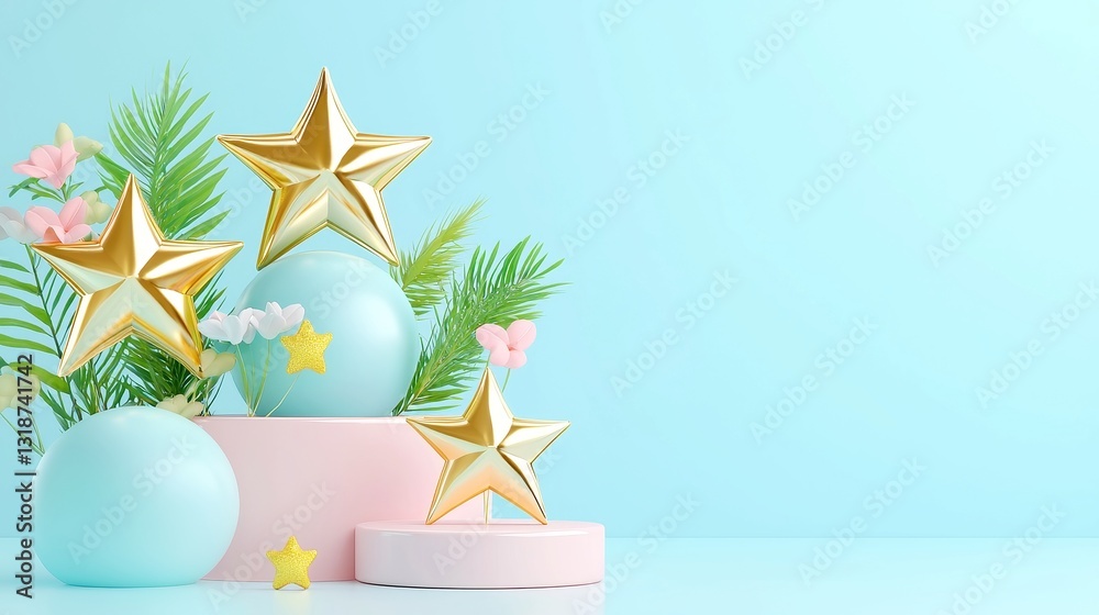 Poster dynamic 3d vector animation, celebrating maximum satisfaction with a visual showcase of resounding 5