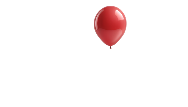Photo of red balloon flying isolated on transparent background.png