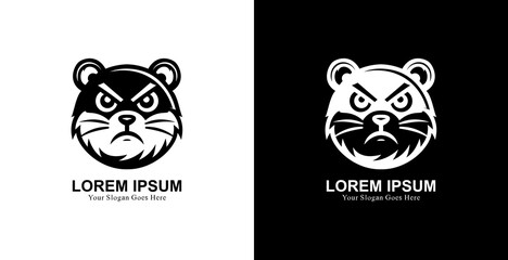 angry hamster head logo design