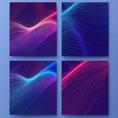 Poster background of a vector set of vibrant abstract lines