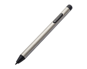 Silver stylus for touchscreen devices on a transparent background