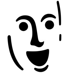 Cheerful face silhouette