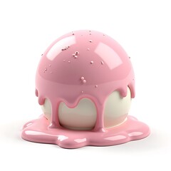 Fototapeta premium 3D Ice Cream Ball with melting effect