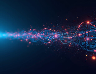 abstract  digital waves - techno background