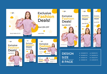 Trendy Fashion Web Banner Ads for Set