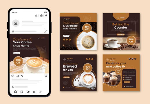 Coffee Shop Social Media Post Template