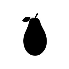 Black Avocado silhouette vector illustration on white background