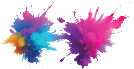 A Modern and Colorful Aquarelle Art Piece Featuring Explosive Watercolor Streaks, Splashes, and Brush Marks on a White Canvas, Creating a Dynamic and Playful Splash Effect.
