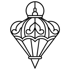 Intricate Heart Lantern Line Art