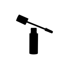 Black Open mascara silhouette vector illustration on white background