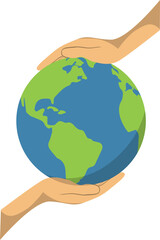 Planet Earth icon Earth day flat symbol.
