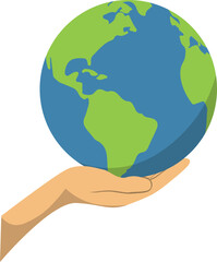 Planet Earth icon Earth day flat symbol.