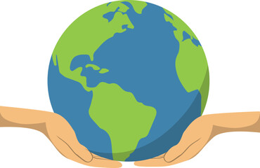 Planet Earth icon Earth day flat symbol.